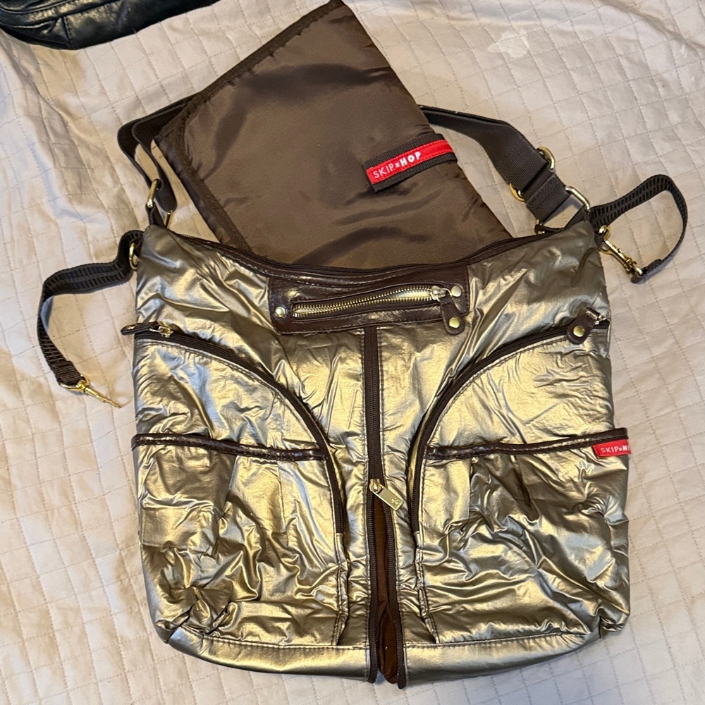 Skip Hop Metallic bronze diaper Bag